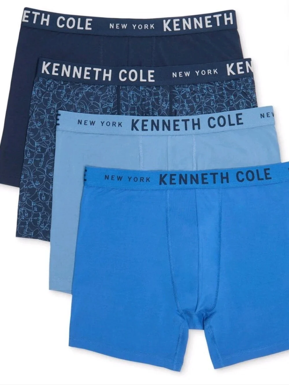 Kenneth Cole Men's Assorted Blue Boxer Brief 4-Pack NEW UNOPENED BOX SIZE XXL